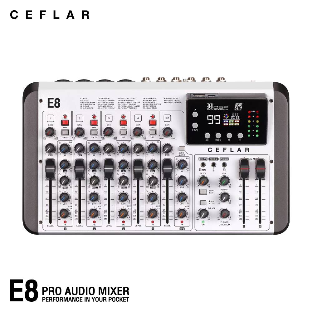 Ceflar E8 Pro Audio Mixer มิกเซอร์ Ceflar E8 Pro Audio Mixer มิกเซอร์
