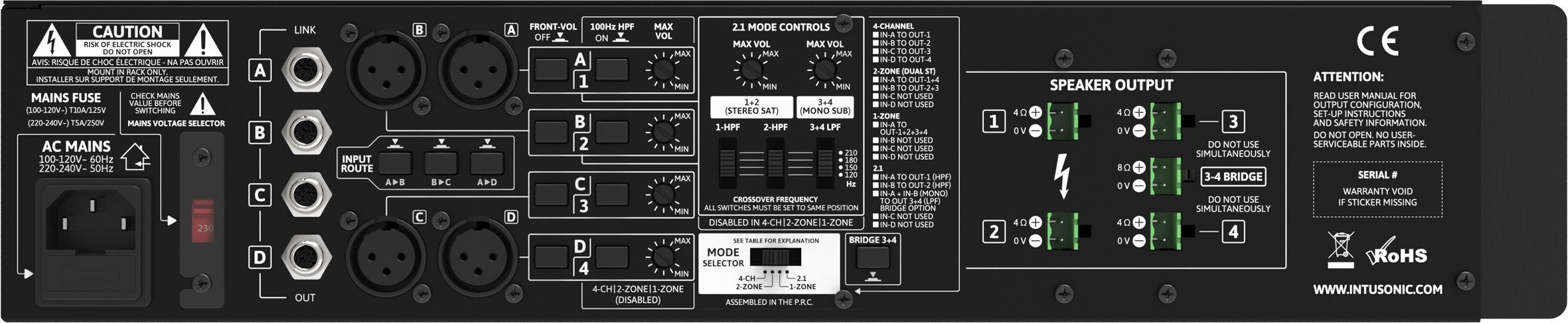 INTUSONIC 4SDL160 เครื่องขยายเสียง